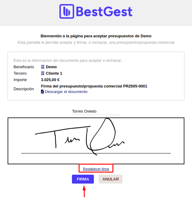 Firma de presupuesto 2