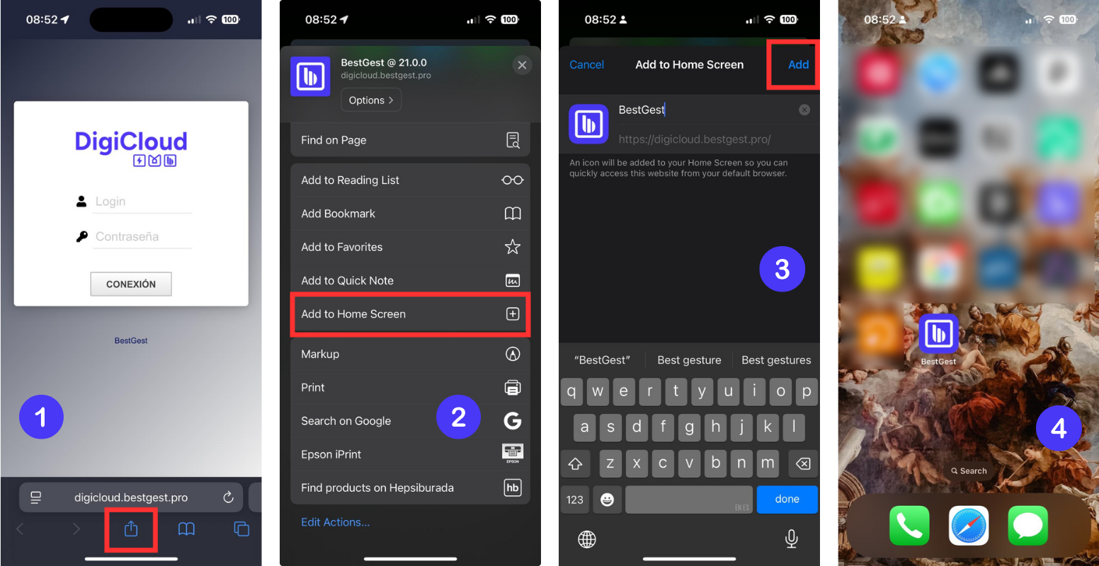 Instalación de Bestgest con iPhone