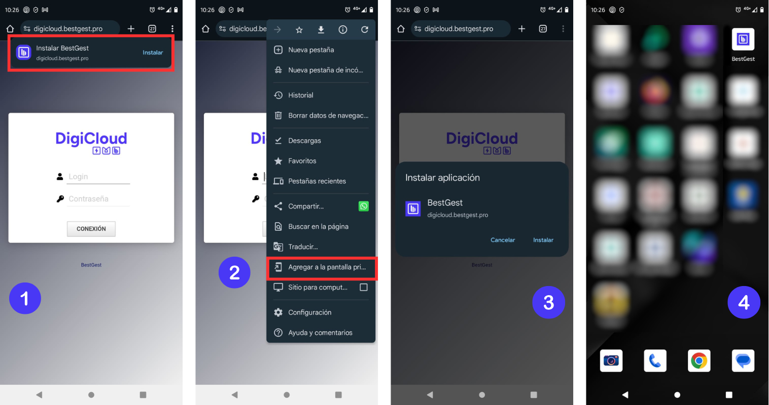 Instalación de Bestgest con Android