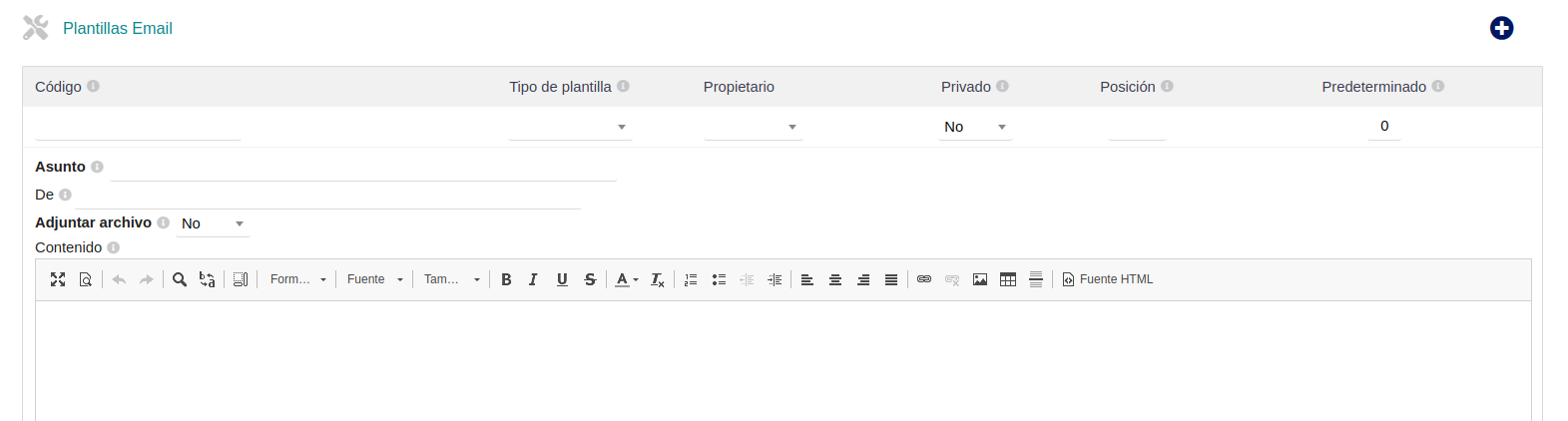 Cabecera de la plantilla de Email