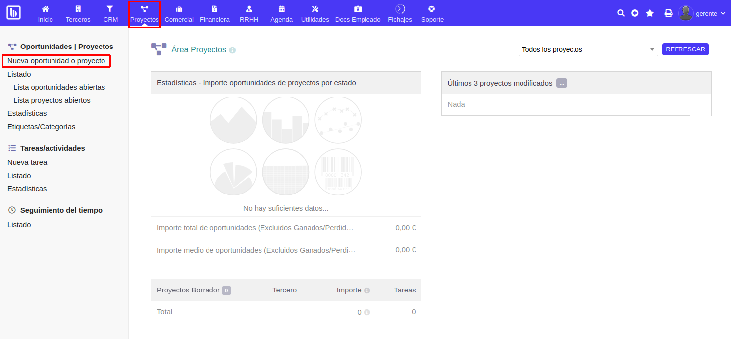 Creación de proyecto